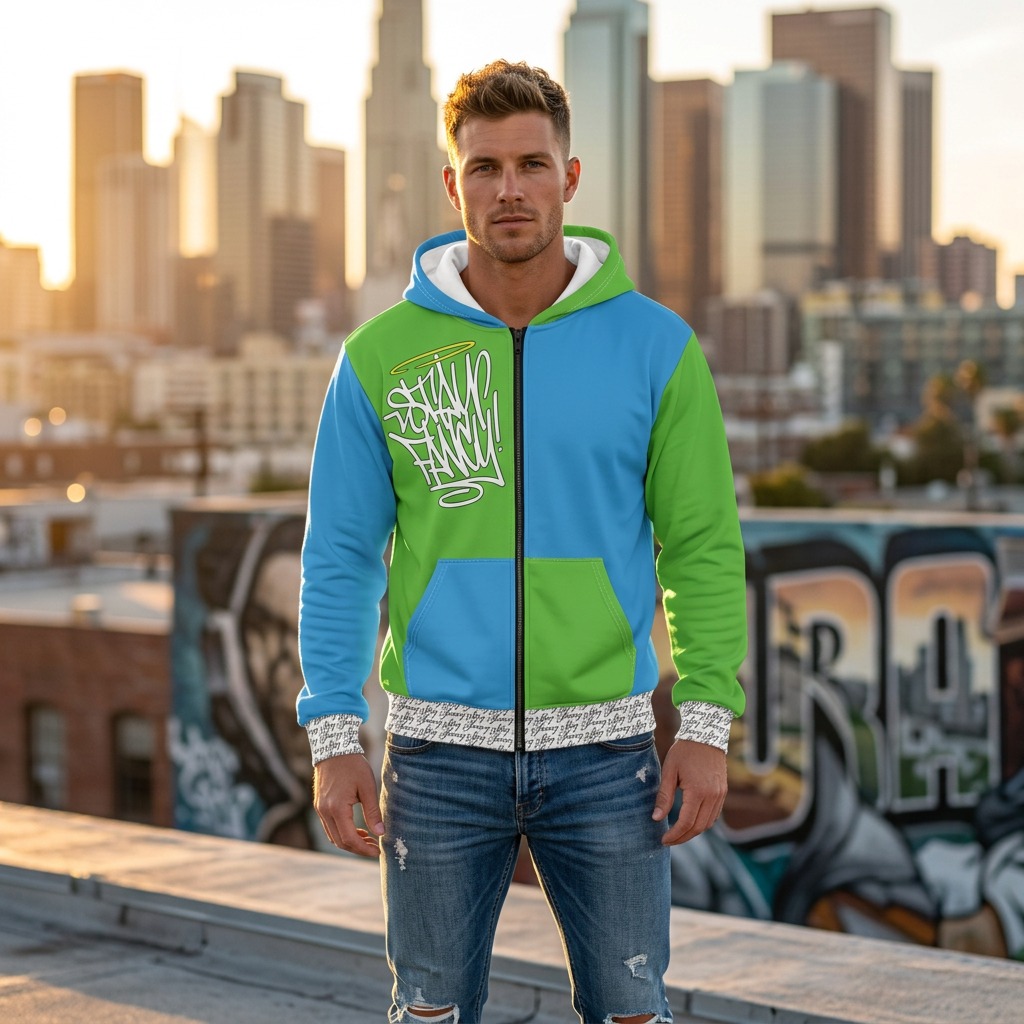 Stay Fancy Halfway There Men's Zip Hoodie