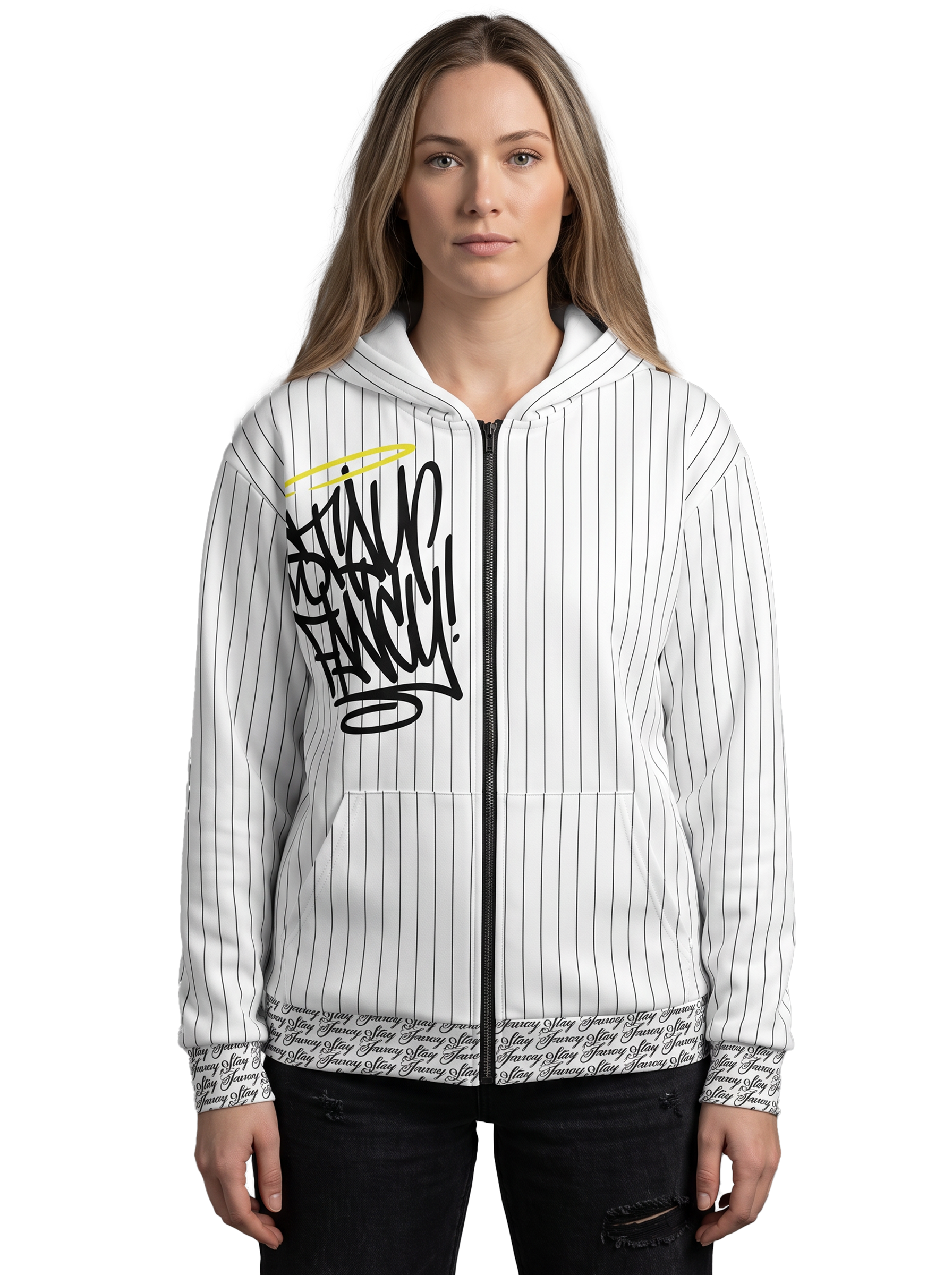 Pinstripe Reverse Women's Zip Hoodie