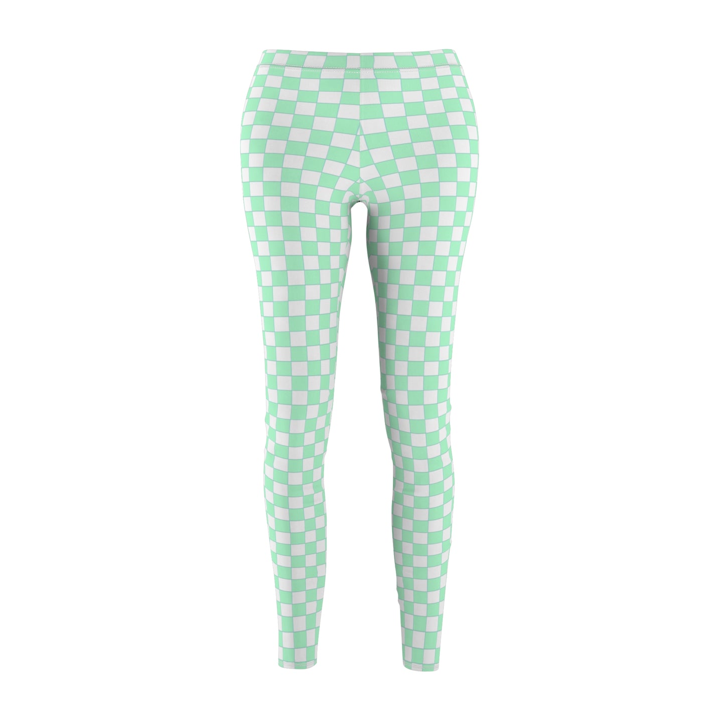 Green Squares Women's Fancy Leggings