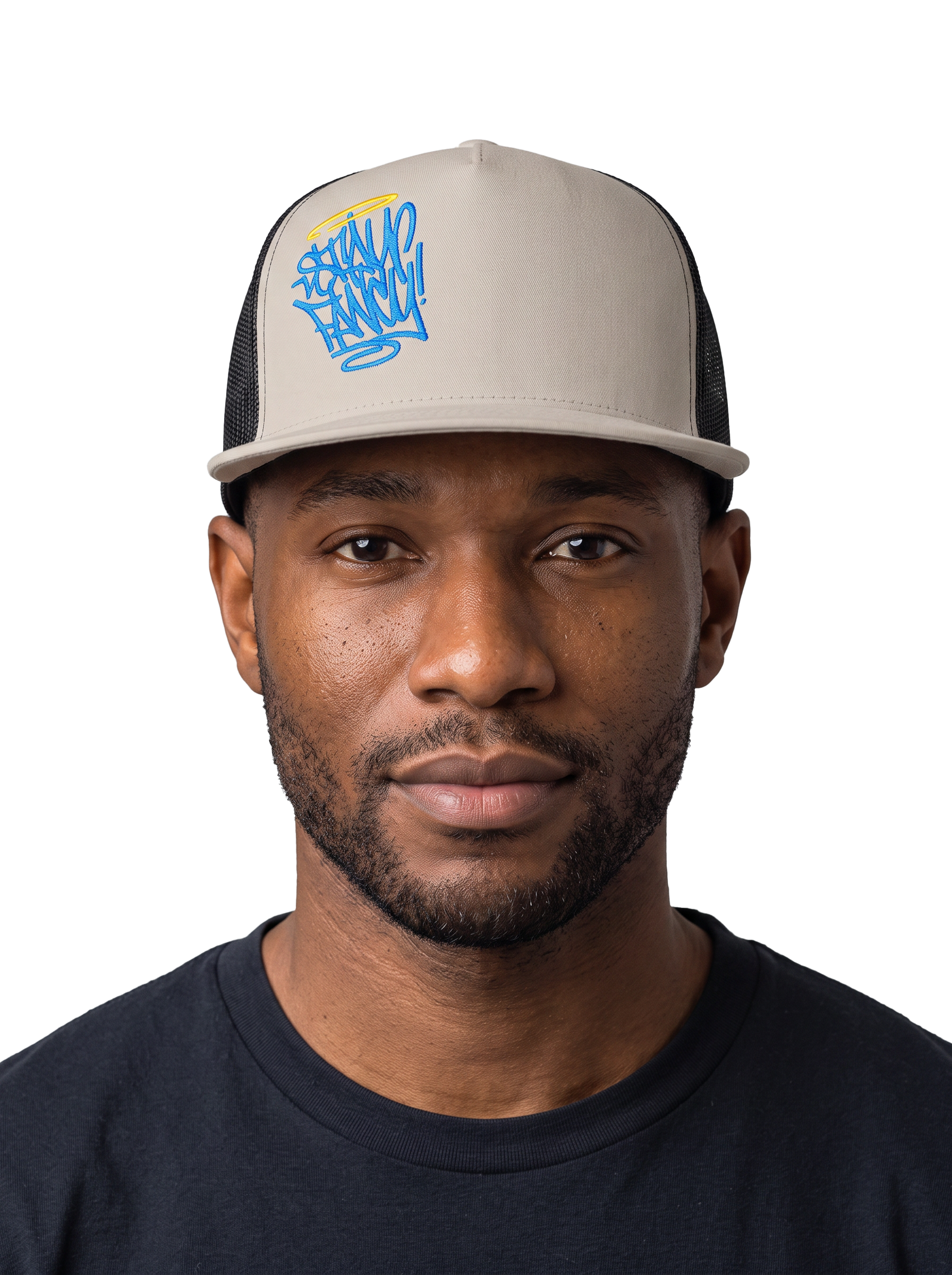 Stay Fancy Black/Gray Trucker Cap