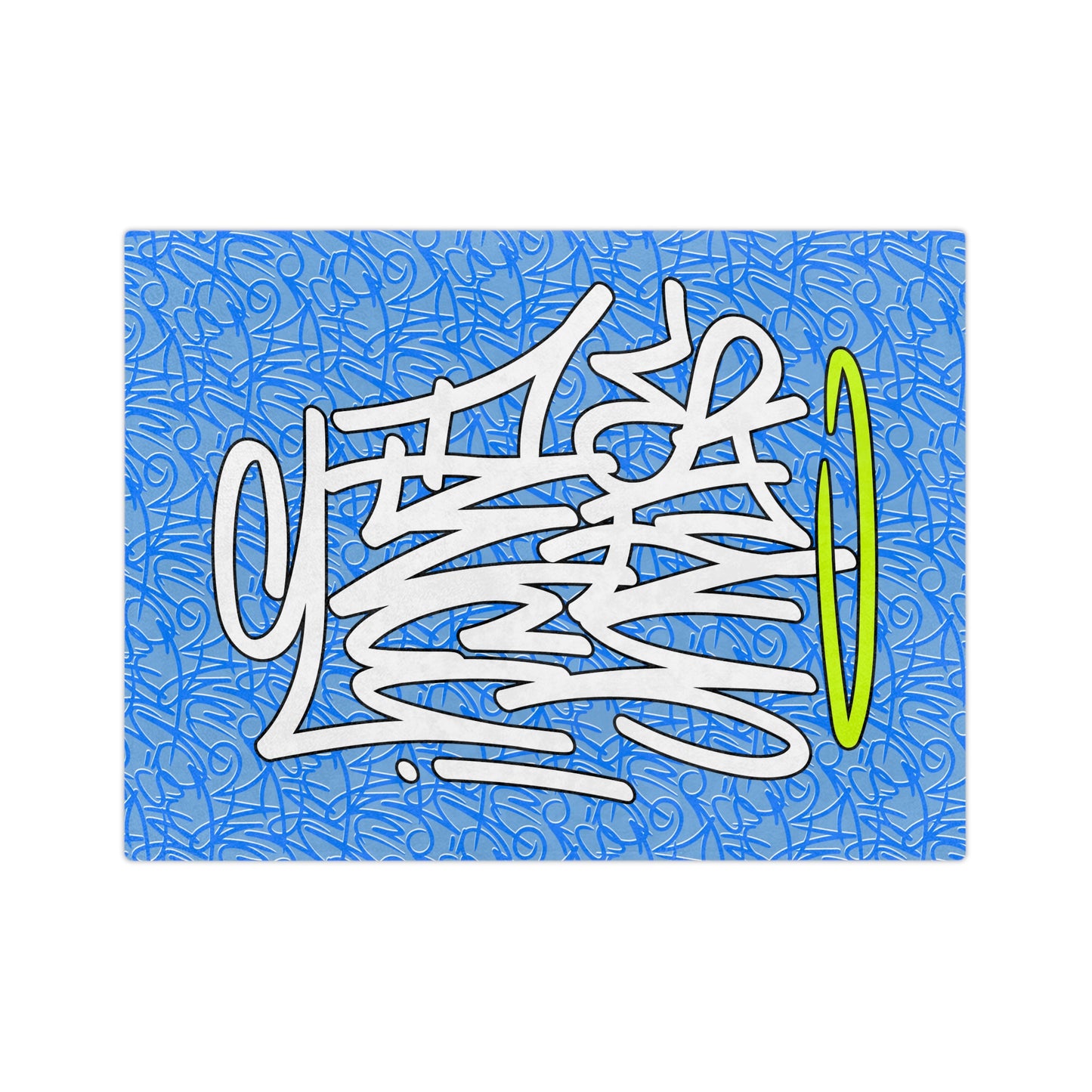 SF Blue Graffiti Velveteen Minky Blanket
