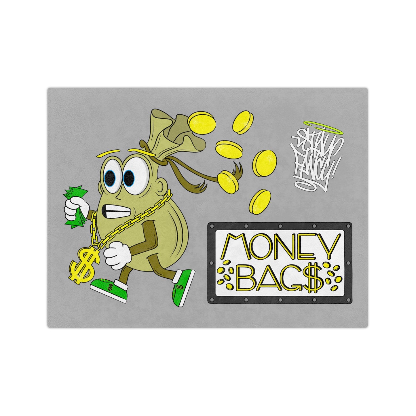 Money Bags Velveteen Minky Blanket