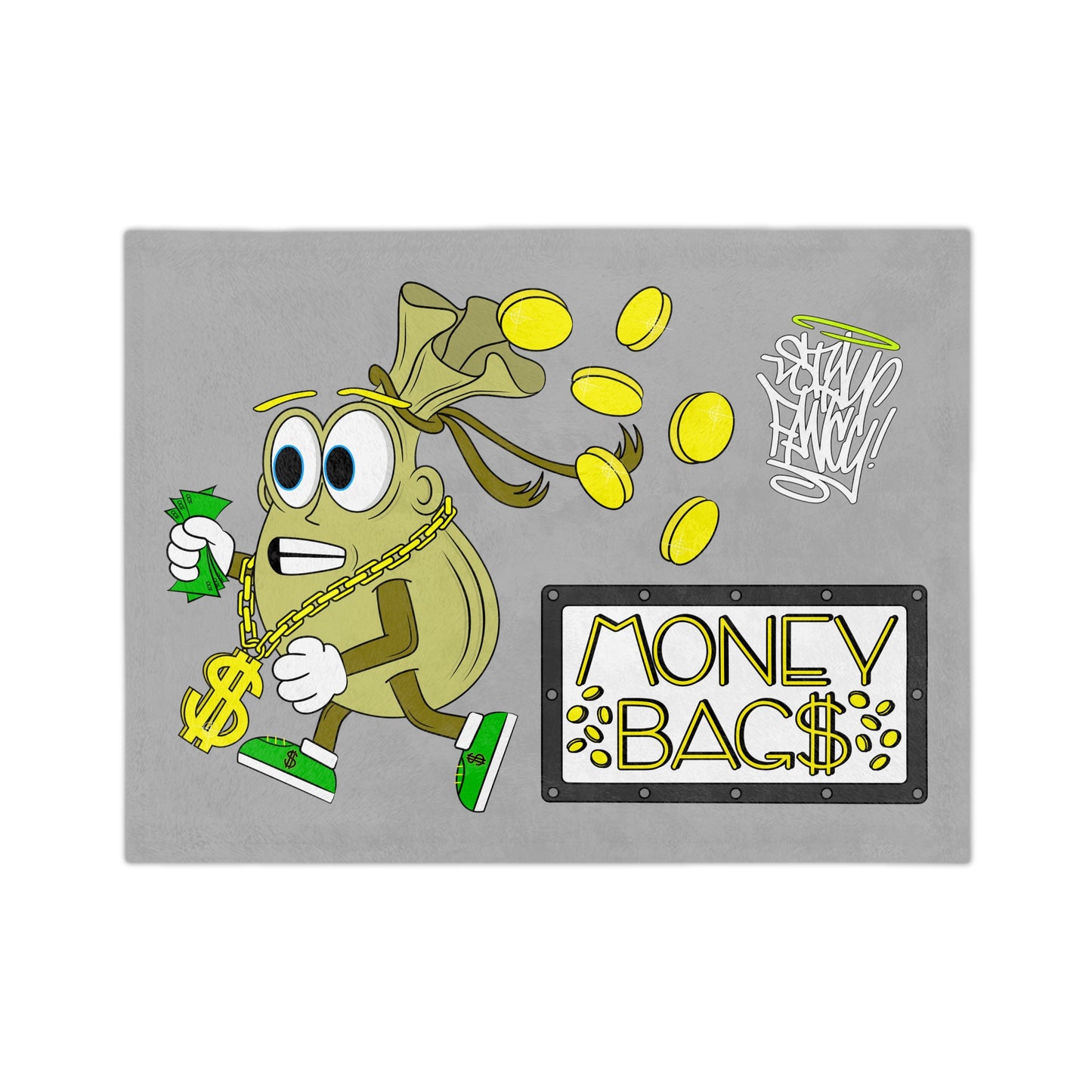 Money Bags Velveteen Minky Blanket