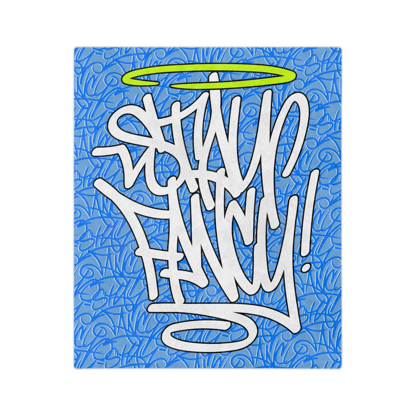 SF Blue Graffiti Velveteen Minky Blanket