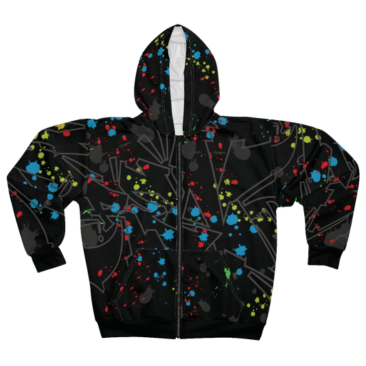 Stay Fancy Graffiti Splash Men's Zip Hoodie