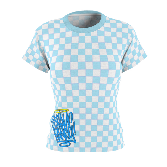 Blue Checkers Women's Top