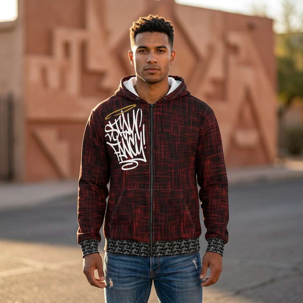 Stay Fancy Fault Line Men's Zip Hoodie
