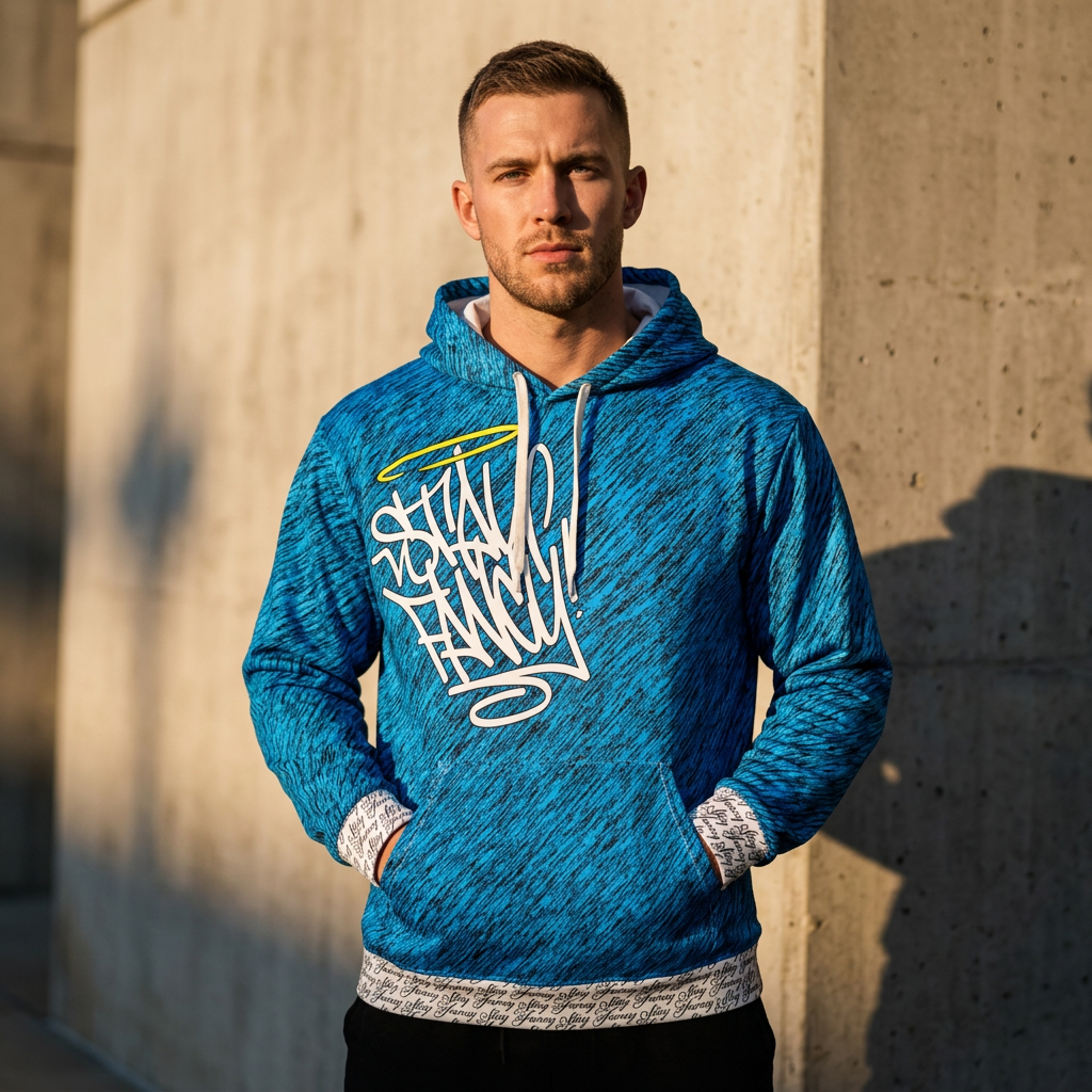 Stay Fancy Sapphire Rush Men's Pullover Hoodie