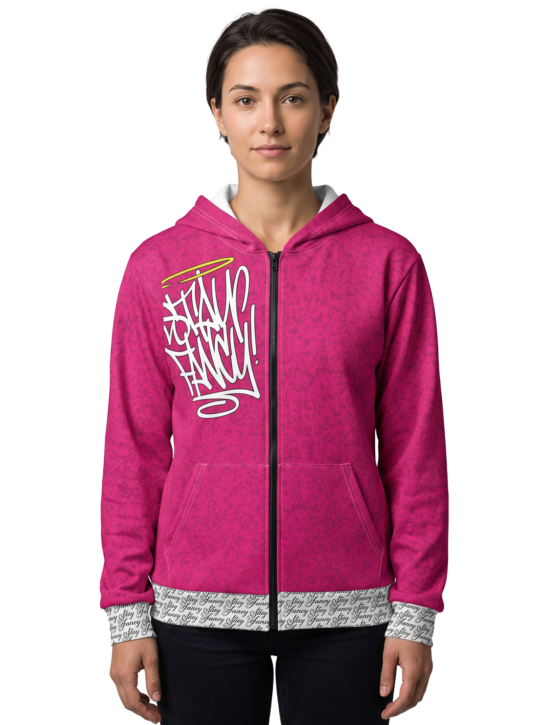 Pink Static Women's Zip Hoodie