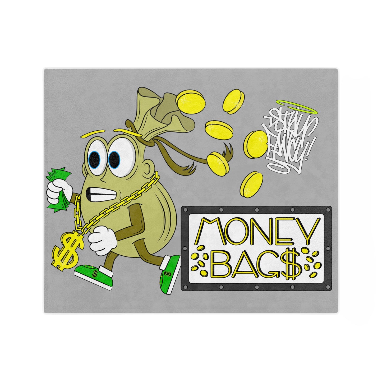 Money Bags Velveteen Minky Blanket