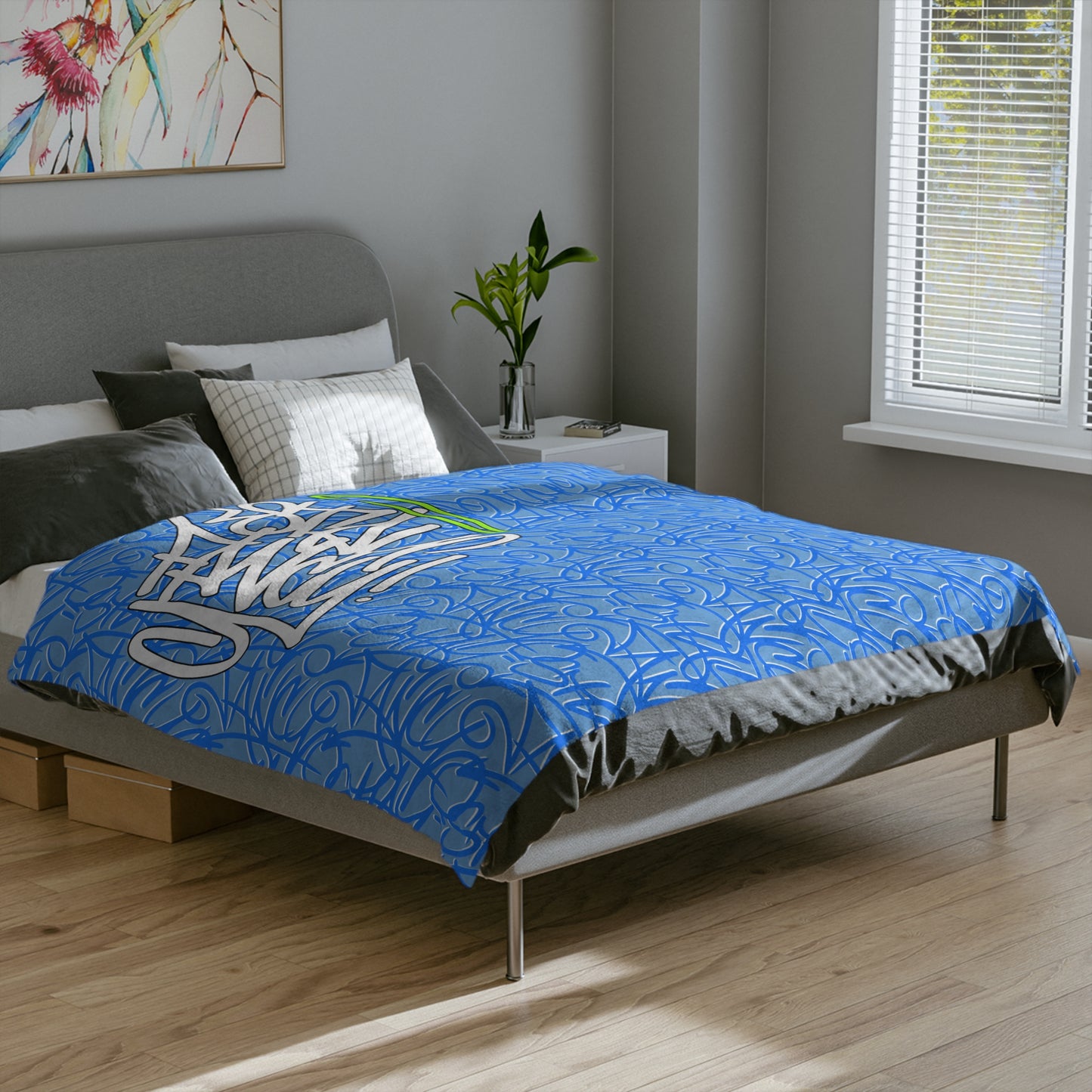 SF Graffiti Velveteen Minky Blanket