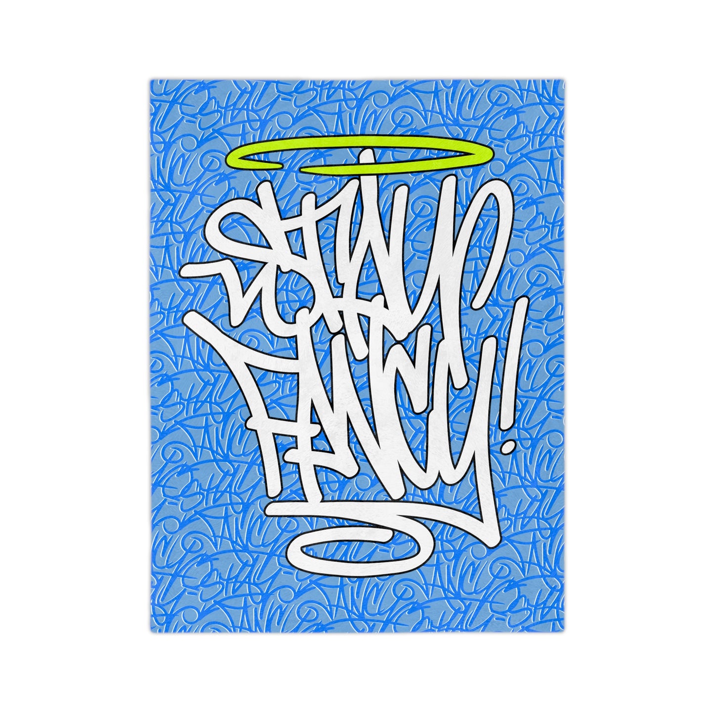 SF Blue Graffiti Velveteen Minky Blanket