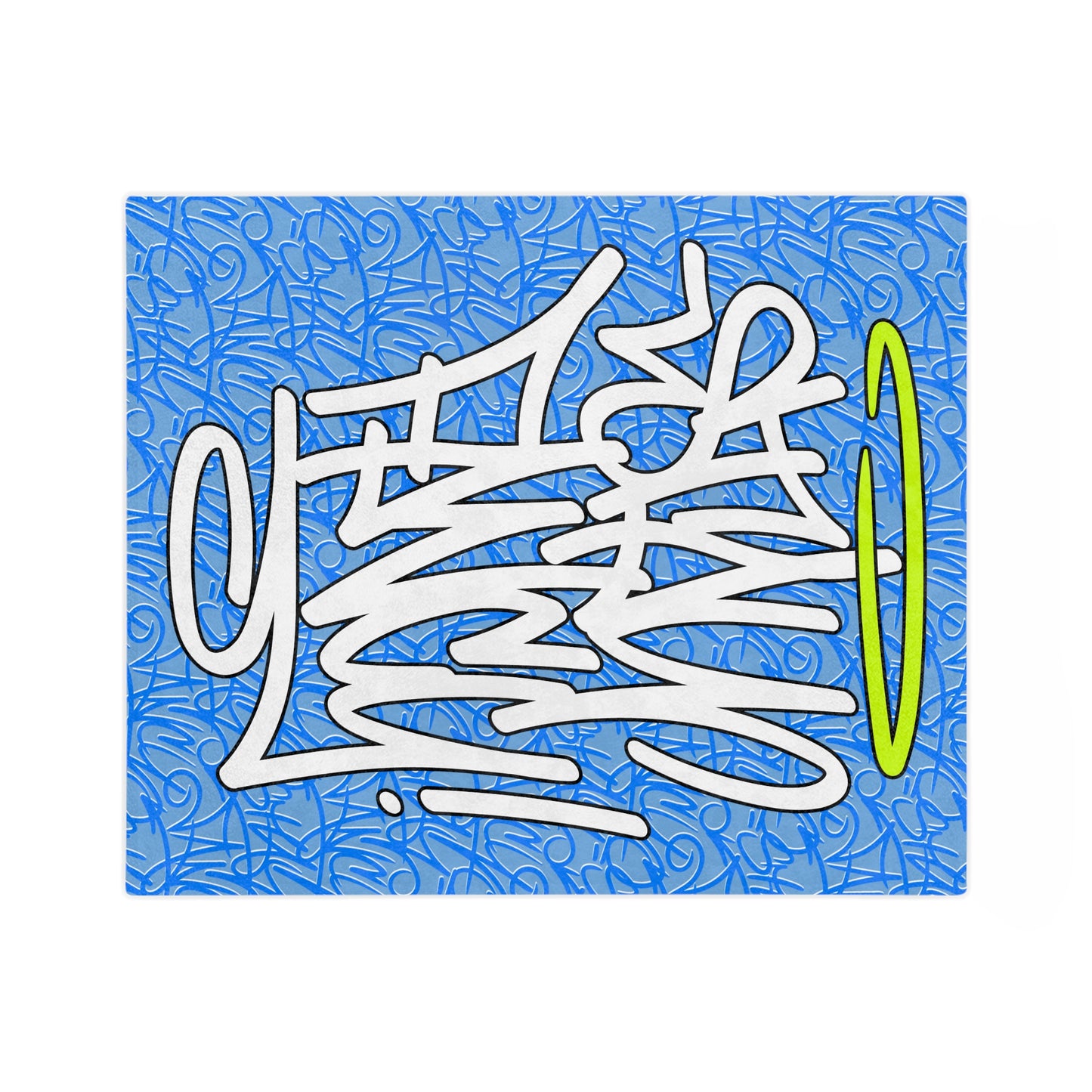 SF Blue Graffiti Velveteen Minky Blanket