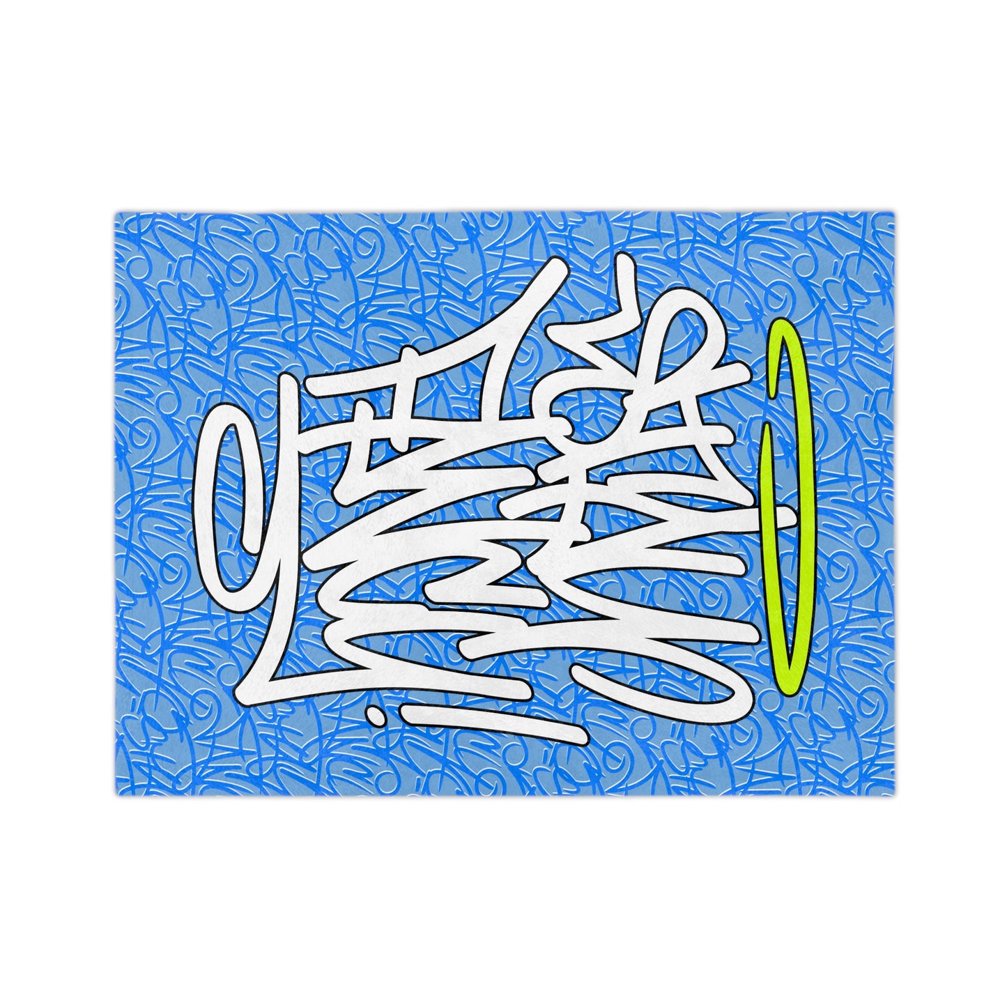 SF Blue Graffiti Velveteen Minky Blanket
