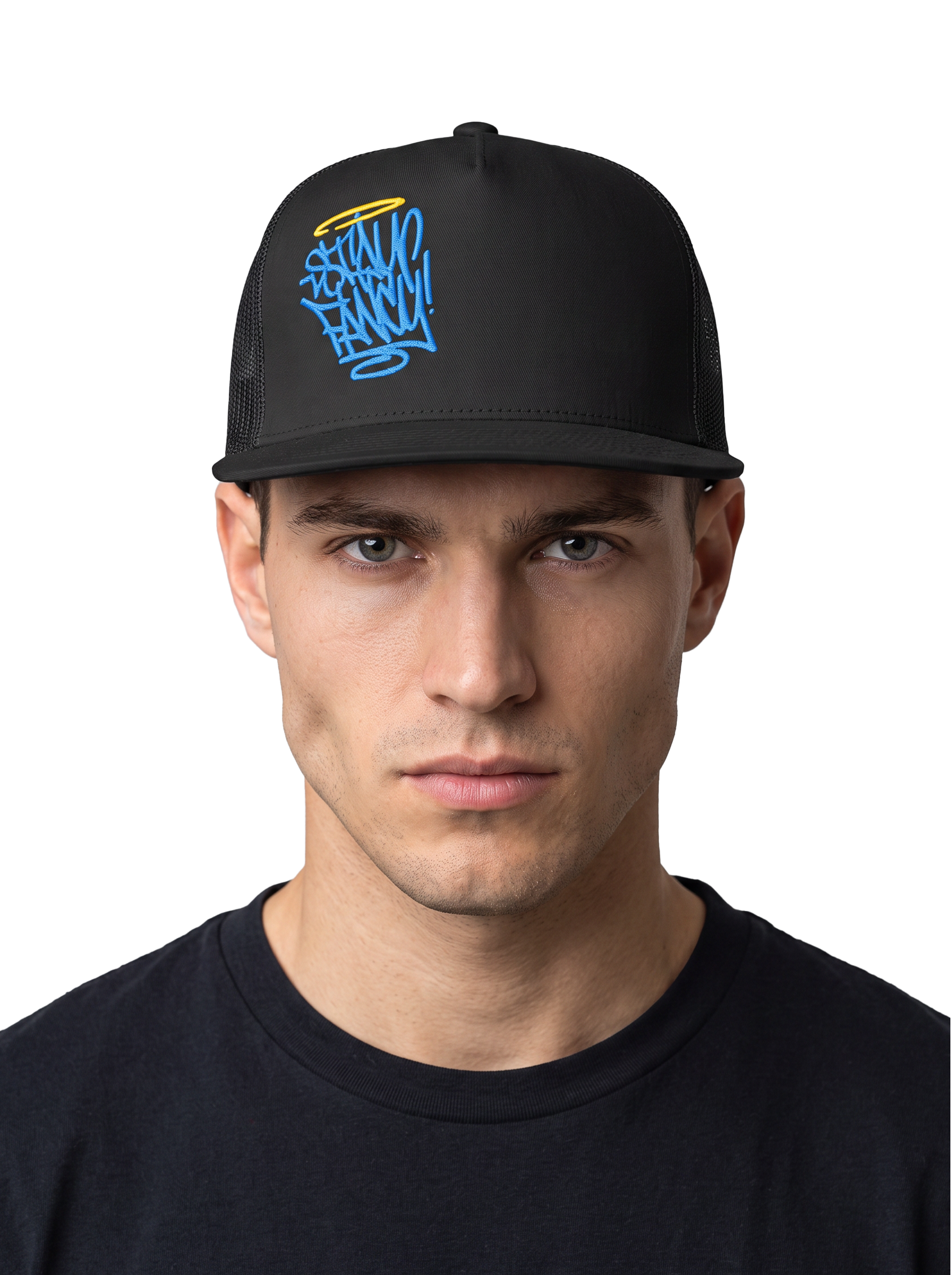Stay Fancy Black Trucker Cap