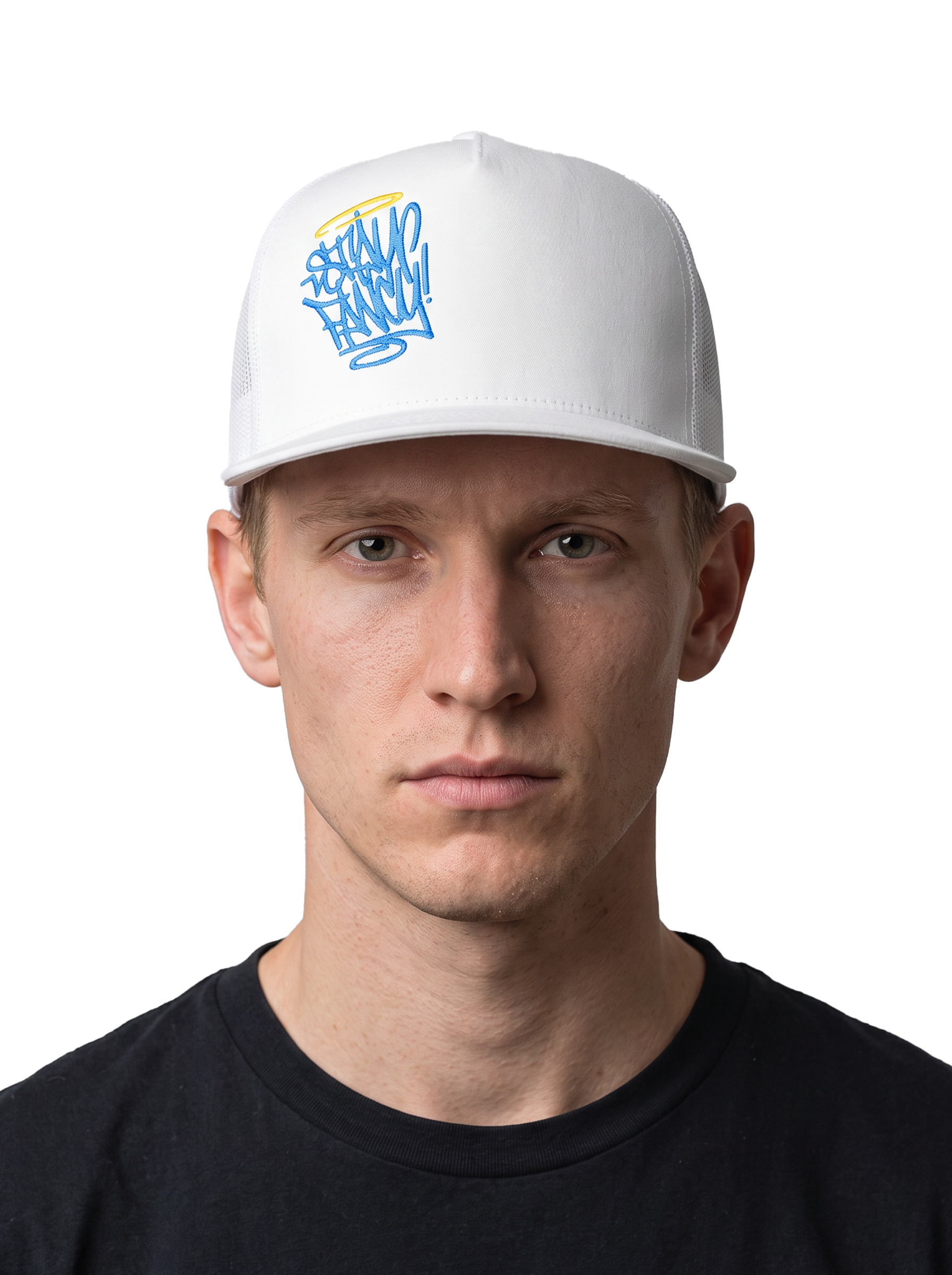 Stay Fancy White Trucker Cap