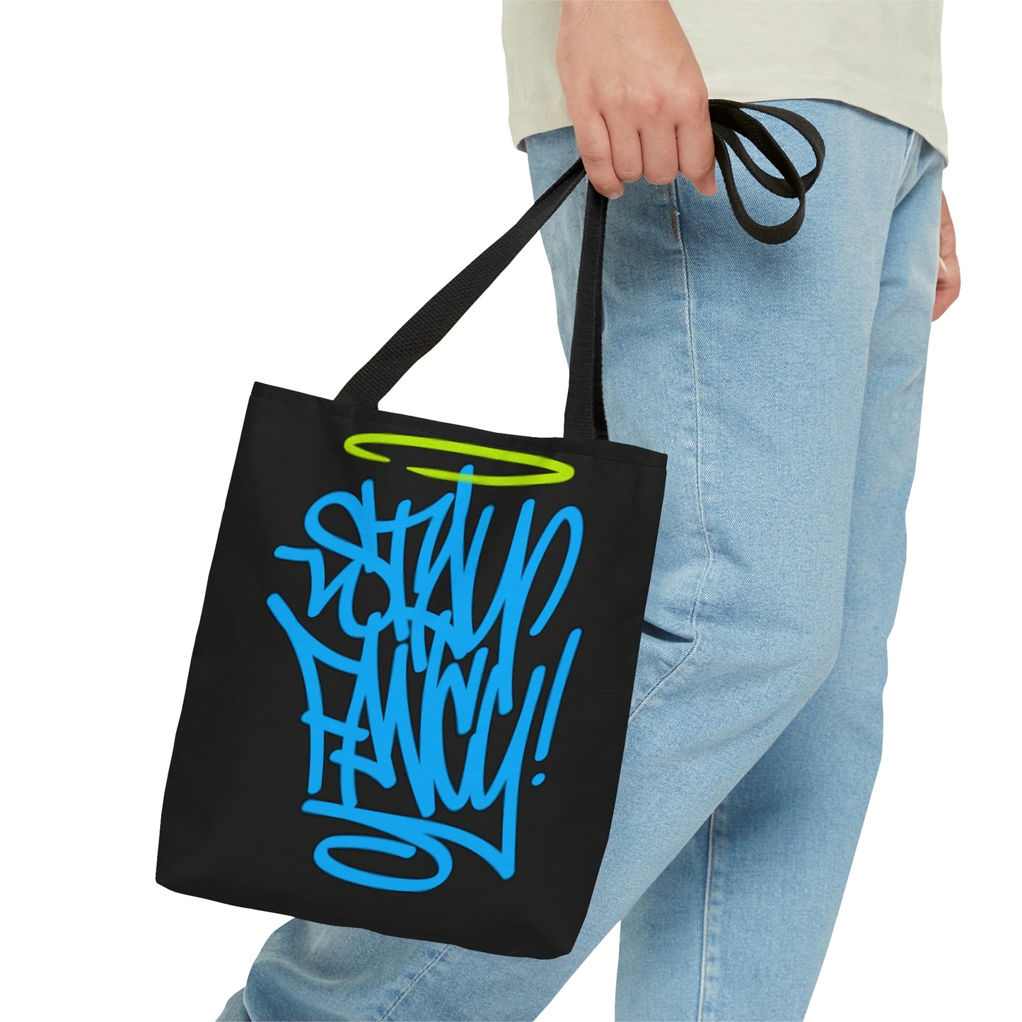 Stay Fancy Blue Handstyle Hand Bag