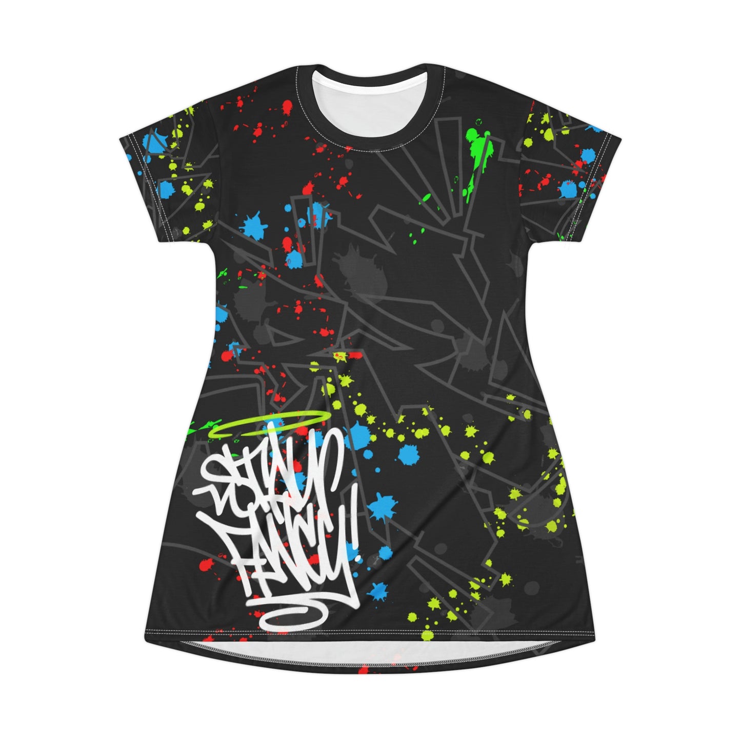 Stay Fancy Graffiti Splash Women's T-Shirt Dress