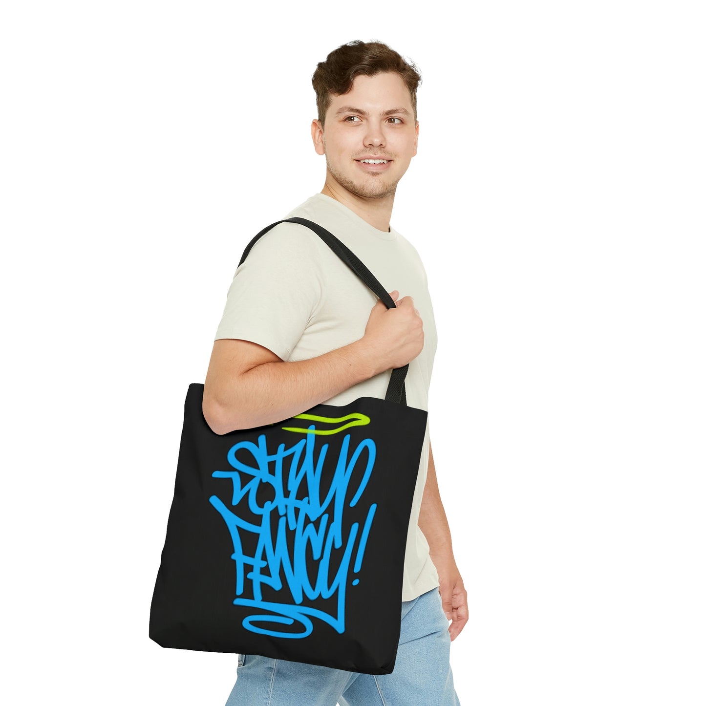 Stay Fancy Blue Handstyle Hand Bag
