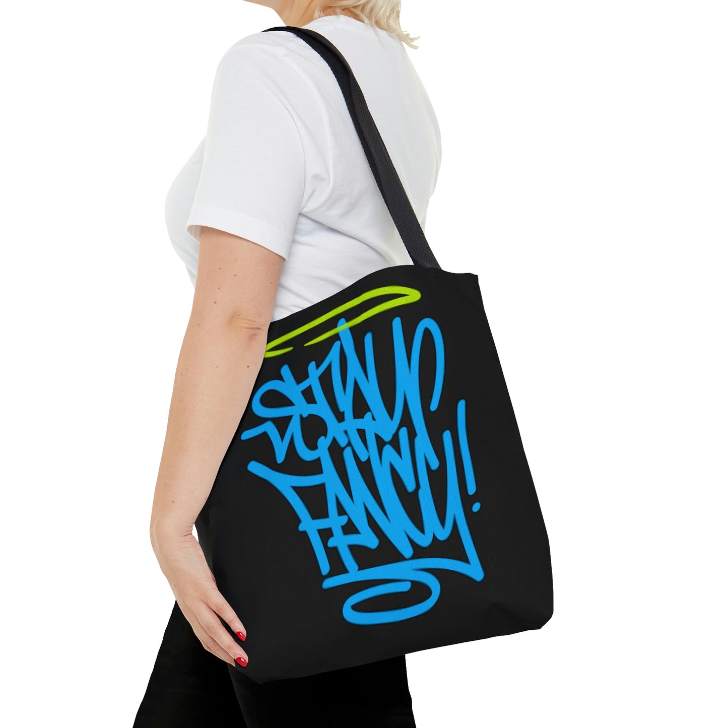 Stay Fancy Blue Handstyle Hand Bag