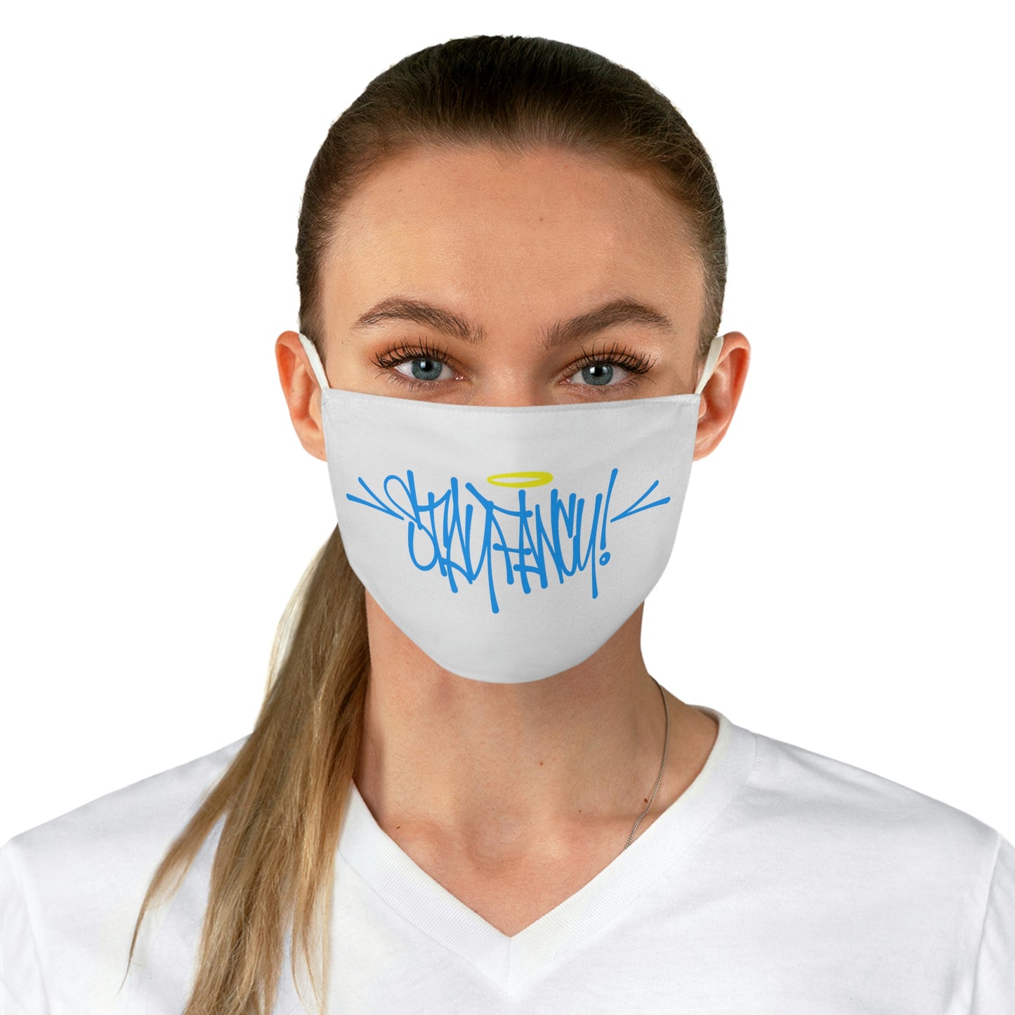 White Stay Fancy Fabric Face Mask SFA