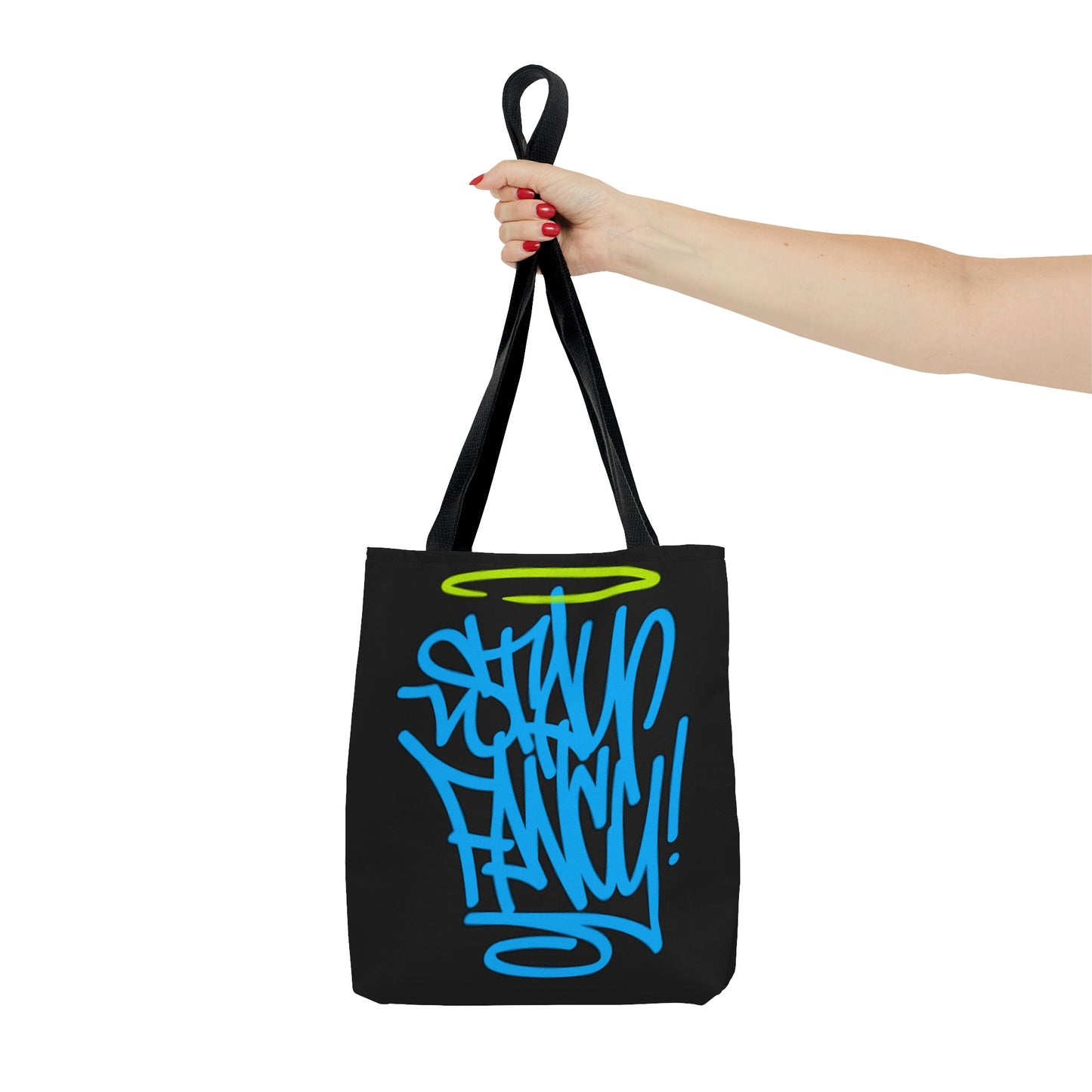 Stay Fancy Blue Handstyle Hand Bag