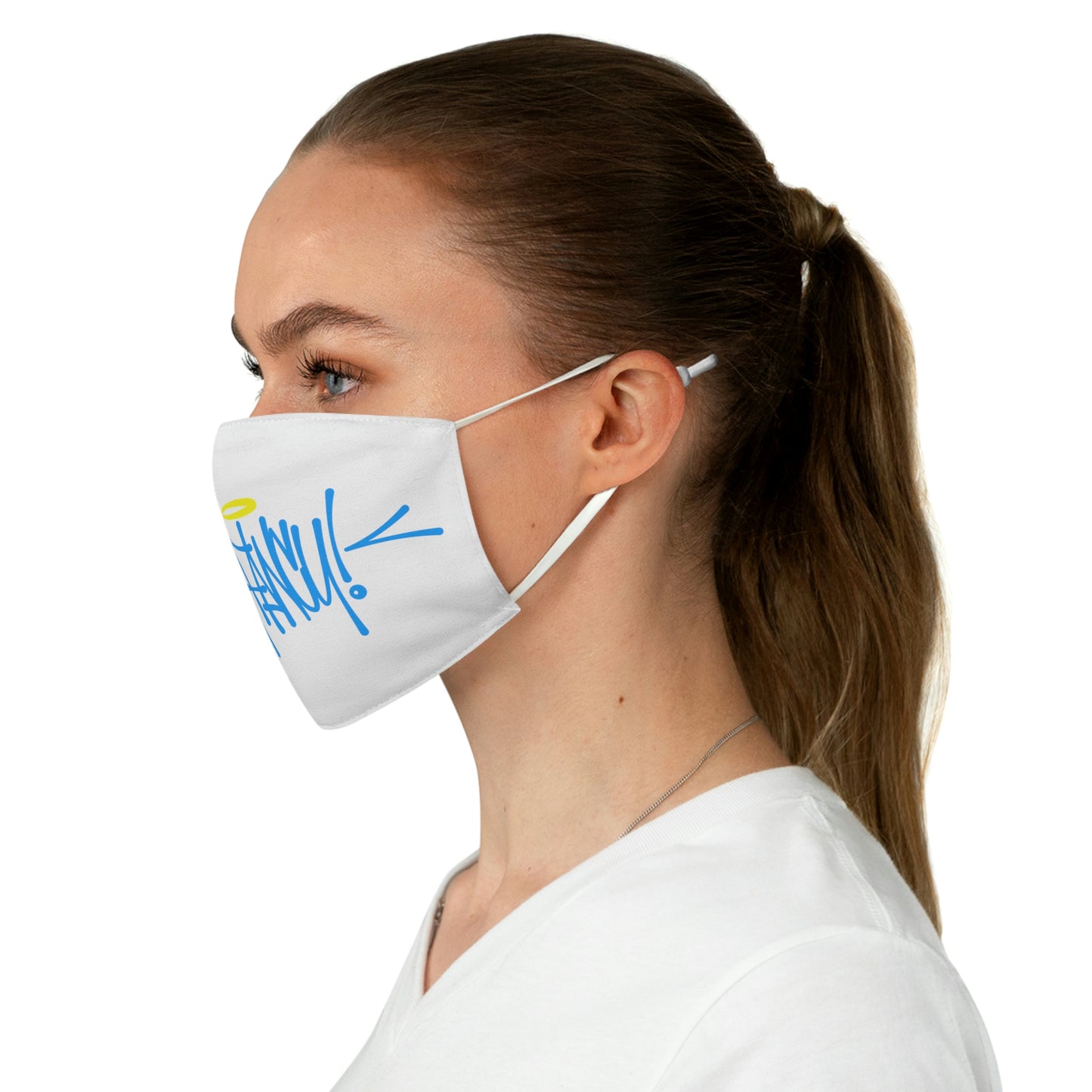 White Stay Fancy Fabric Face Mask SFA