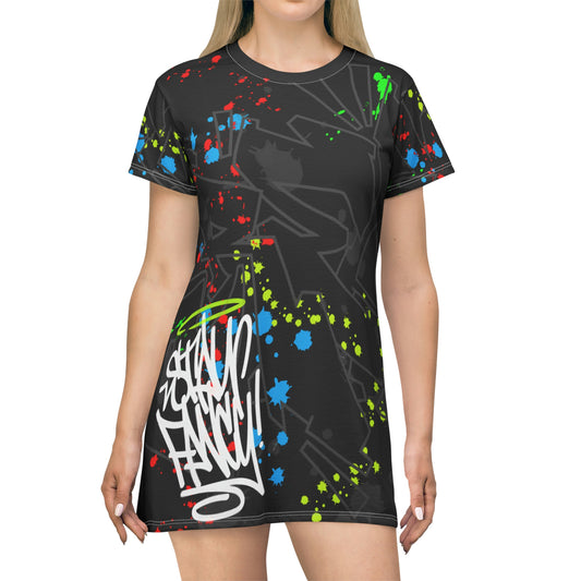 Stay Fancy Graffiti Splash Women's T-Shirt Dress
