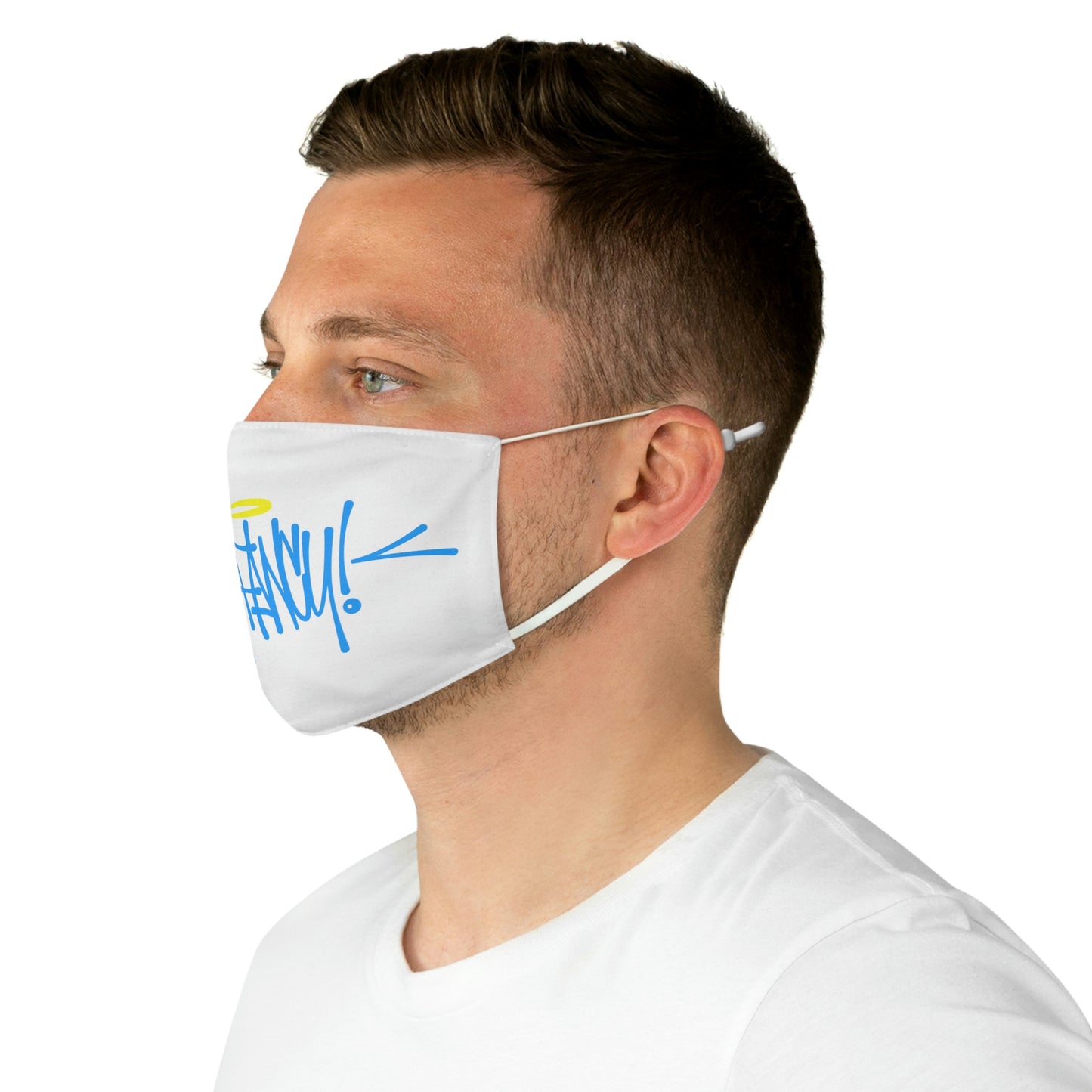 White Stay Fancy Fabric Face Mask SFA