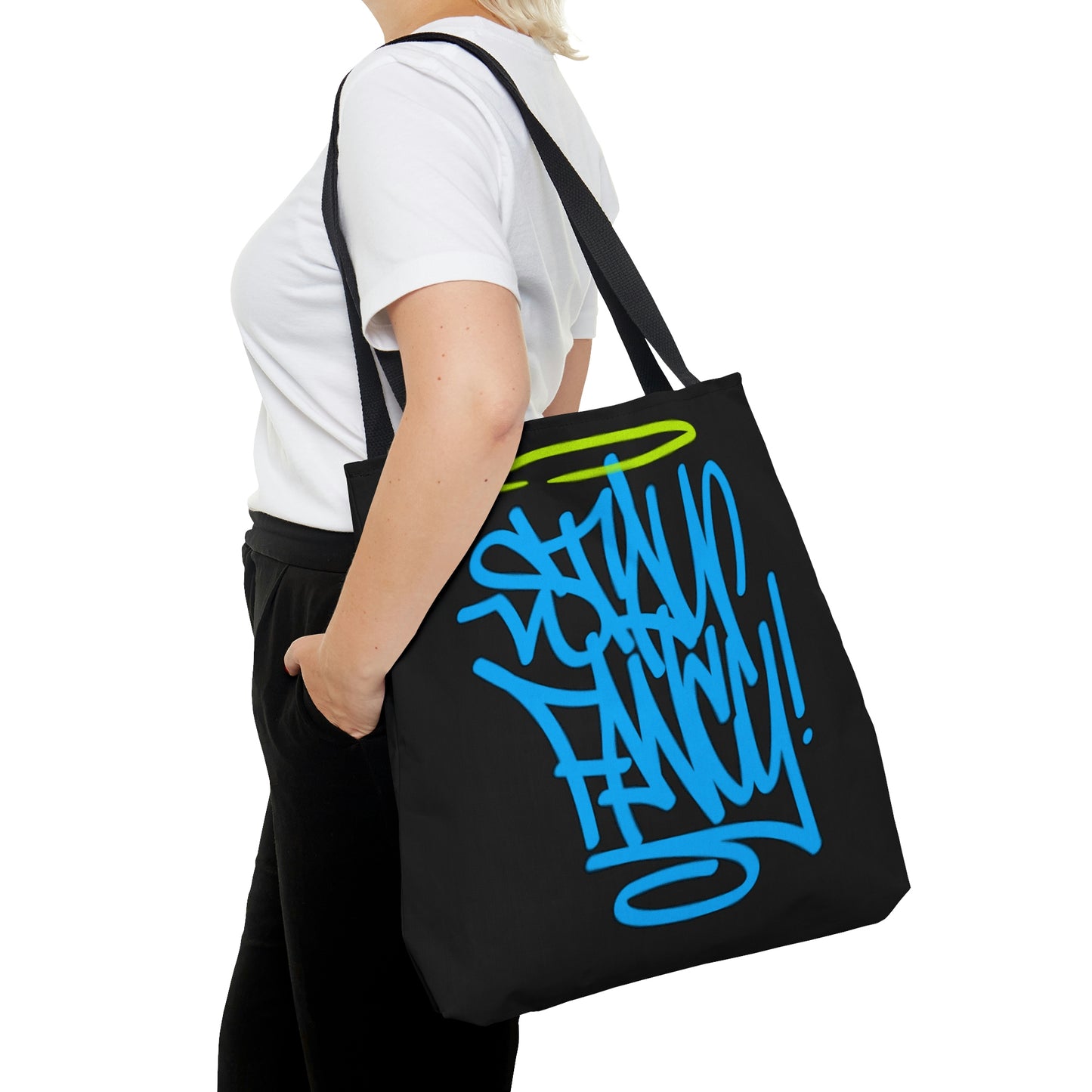 Stay Fancy Blue Handstyle Hand Bag